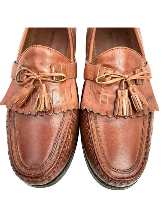 Johnston & Murphy Aragon ll Kiltie Tassel Leather Loafers Mens 10M Brown Classic